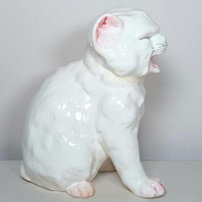LOT 37: Set of (3) Vintage Ceramic Cat Statues