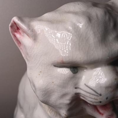 LOT 37: Set of (3) Vintage Ceramic Cat Statues