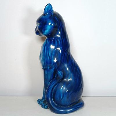 LOT 38: Vintage Inarco Japan Blue Indigo Cat Statue