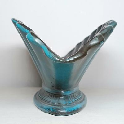 LOT 39: Haeger Pottery Scalloped Vase with Two Small Van Briggle Pottery Vases