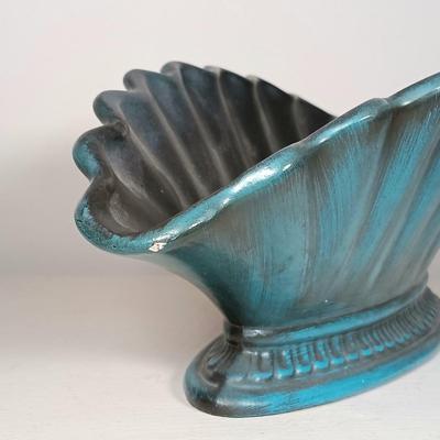 LOT 39: Haeger Pottery Scalloped Vase with Two Small Van Briggle Pottery Vases