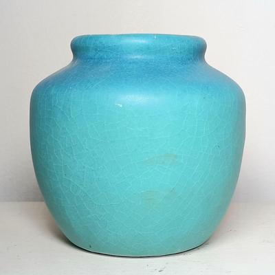LOT 39: Haeger Pottery Scalloped Vase with Two Small Van Briggle Pottery Vases