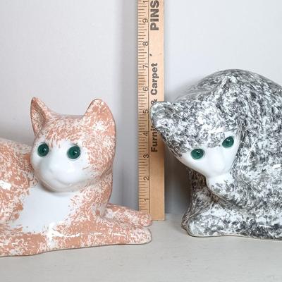 LOT 43: Set of (3) Elpa Alcobaca Ceramic Cats with One Other