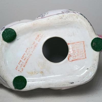 LOT 45: Pair of Vintage Pottery Macau Painted Cats with Rabbit
