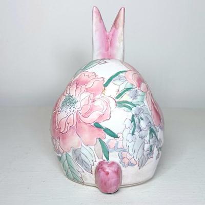 LOT 45: Pair of Vintage Pottery Macau Painted Cats with Rabbit