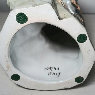 LOT 48: Ceramic and Wood Owls, Lotus Heart Vase & Soapstone Candle Holder