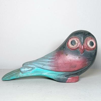 LOT 48: Ceramic and Wood Owls, Lotus Heart Vase & Soapstone Candle Holder