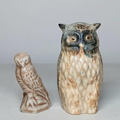 LOT 48: Ceramic and Wood Owls, Lotus Heart Vase & Soapstone Candle Holder
