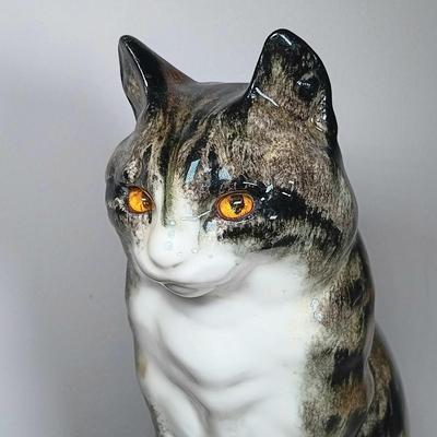 LOT 49: Signed J. Winstanley Saks Fifth Avenue Pottery Cat Statue
