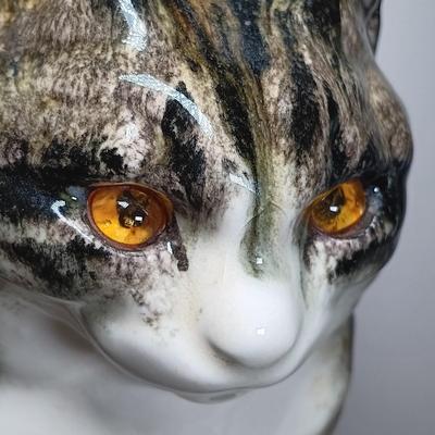 LOT 49: Signed J. Winstanley Saks Fifth Avenue Pottery Cat Statue