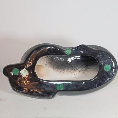 LOT 53: Haeger Reclining Cat Statue with Korean Brass Cat Bookends