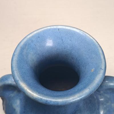 LOT 140: McCoy Pedestal Planter, Signed Earring Holder Vase & McCoy-Style Brush Pottery Swan Vase
