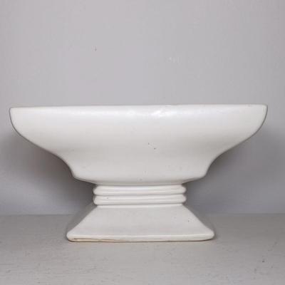 LOT 140: McCoy Pedestal Planter, Signed Earring Holder Vase & McCoy-Style Brush Pottery Swan Vase