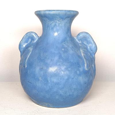 LOT 140: McCoy Pedestal Planter, Signed Earring Holder Vase & McCoy-Style Brush Pottery Swan Vase