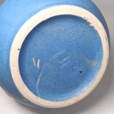 LOT 140: McCoy Pedestal Planter, Signed Earring Holder Vase & McCoy-Style Brush Pottery Swan Vase