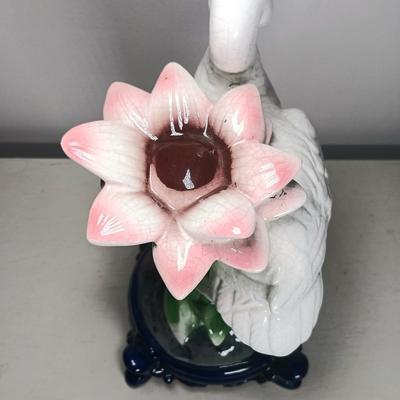 LOT 141: Vintage Ceramic Crane Statue