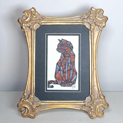 LOT 145: Signed Goebel Ceramic Cat Musical Trinket Box with Signed Cat Art