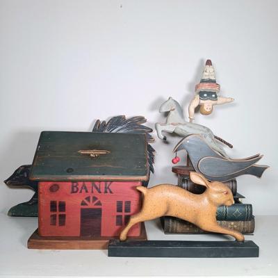 LOT 149: Collection of Country Primitive Wooden Art