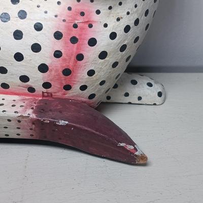 LOT 150: Italian Long Neck Ceramic Cat, Wood Handmade Cat & Sleeping Ceramic Cat Painted in Macau