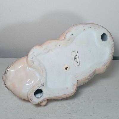 LOT 150: Italian Long Neck Ceramic Cat, Wood Handmade Cat & Sleeping Ceramic Cat Painted in Macau