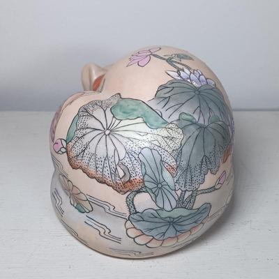 LOT 150: Italian Long Neck Ceramic Cat, Wood Handmade Cat & Sleeping Ceramic Cat Painted in Macau