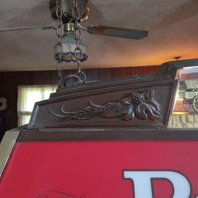 LOT 151: Budweiser Cyldesdale Team Pool Table Sign / Light