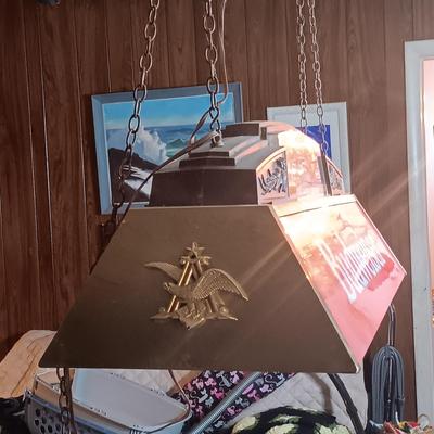 LOT 151: Budweiser Cyldesdale Team Pool Table Sign / Light