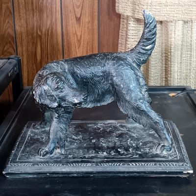 LOT 153: Signed Chalkware Irish Setter Sculpture E.A.O. 1980
