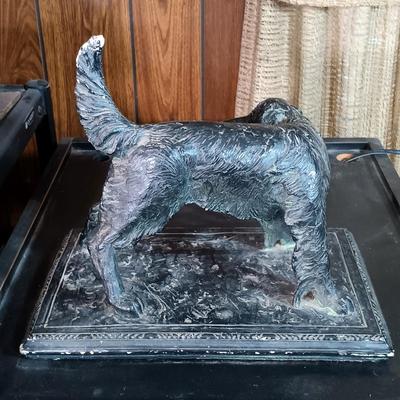 LOT 153: Signed Chalkware Irish Setter Sculpture E.A.O. 1980