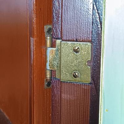 LOT 155: Vintage Wood and Glass Gun Cabinet