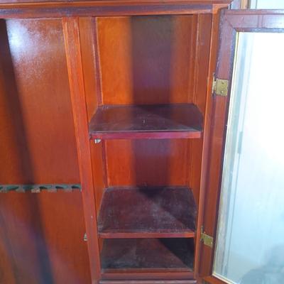 LOT 155: Vintage Wood and Glass Gun Cabinet