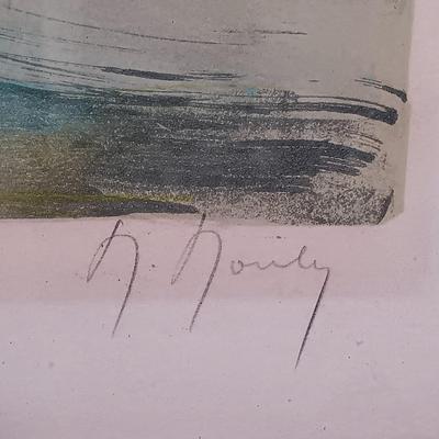 LOT 157: Signed and Numbered Print of Ships on the Water