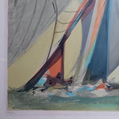 LOT 157: Signed and Numbered Print of Ships on the Water