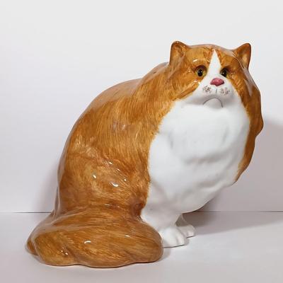 LOT 158: Vintage NS Gustin Ceramic Tabby Cat Statue
