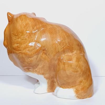 LOT 158: Vintage NS Gustin Ceramic Tabby Cat Statue