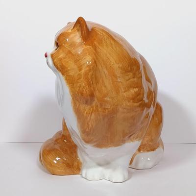 LOT 158: Vintage NS Gustin Ceramic Tabby Cat Statue