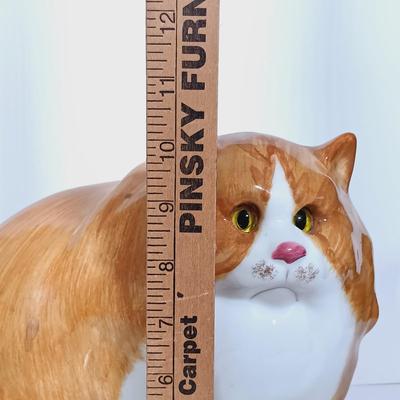 LOT 158: Vintage NS Gustin Ceramic Tabby Cat Statue