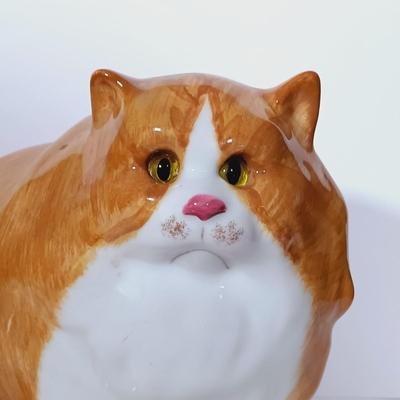 LOT 158: Vintage NS Gustin Ceramic Tabby Cat Statue