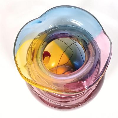LOT 159: Vintage Signed Adam Jablonski Polish Art Glass Vase