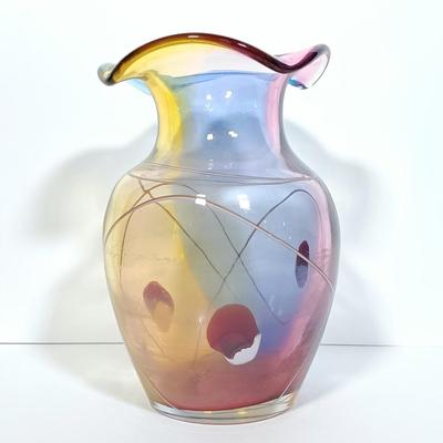 LOT 159: Vintage Signed Adam Jablonski Polish Art Glass Vase