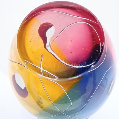 LOT 159: Vintage Signed Adam Jablonski Polish Art Glass Vase