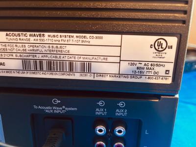 BOSE ACOUSTIC WAVE MUSIC SYSTEM MODEL CD–3000 WITH MULTI DISC CHANGER AND PEDESTAL MODEL PD-2