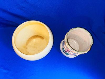 VTG HALL POTTERY PLANTER AND ITALY MADE VASE