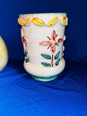 VTG HALL POTTERY PLANTER AND ITALY MADE VASE