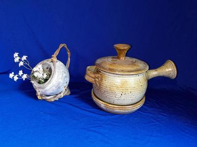 HAND MADE CLAY POTTERY AND STONEWARE POT