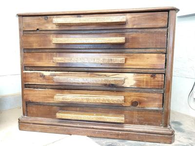 SOLID WOOD SIX DRAWER STORAGE BOX WITH HARDWARE