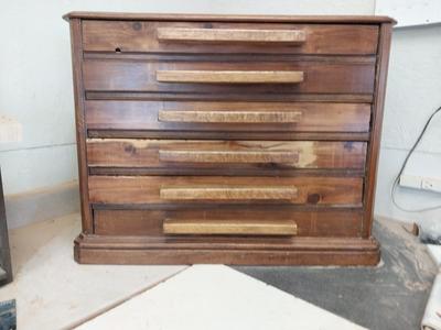 SOLID WOOD SIX DRAWER STORAGE BOX WITH HARDWARE