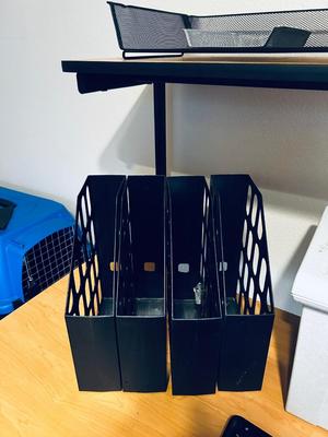 MICROSOFT WIRELESS KEYBOARD, BELKIN ROUTER, TIMEX WALL CLOCK AND OFFICE SUPPLIES