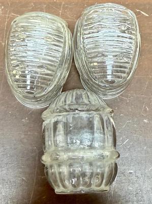 3 Vintage Antique Glass Feeder /Water Dispenser for bird cage