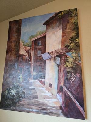 Large Canvas Wall Art – Tuscan Village Scene